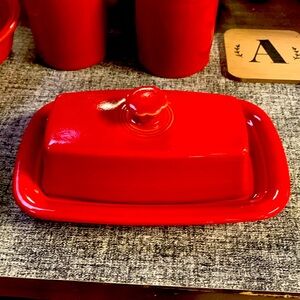 Fiesta Scarlet XL Butter Tray With Lid